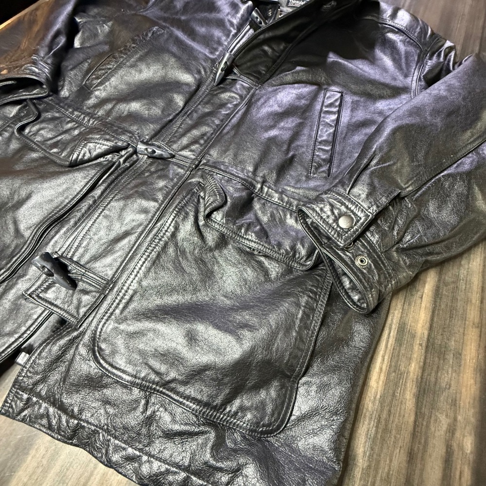 Wilsons‎ Leather Jacket Mens 1X Thinsulate Lined Thermal Black Parka Coat - Picture 4 of 8